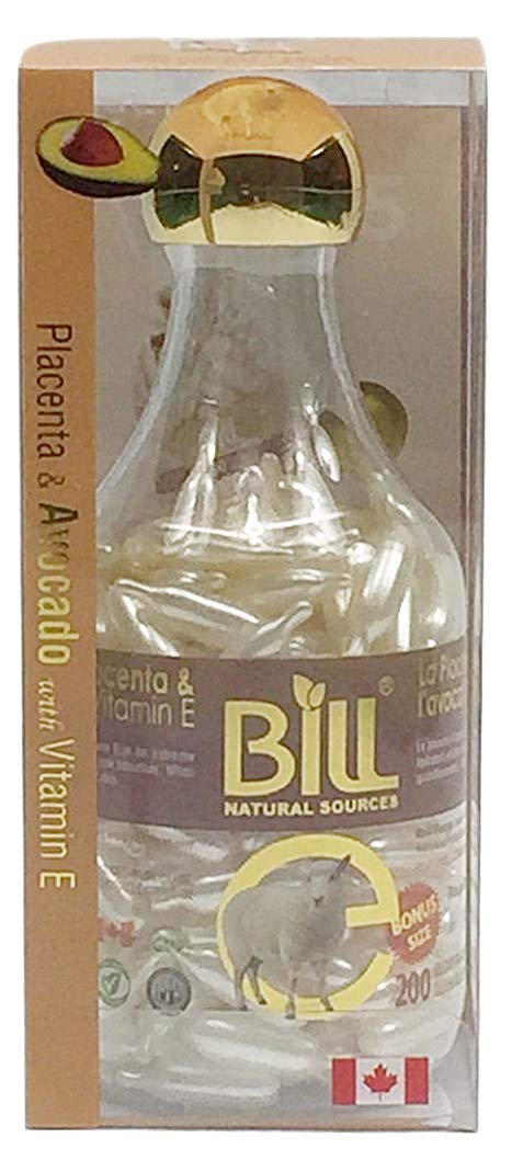 Lamb Placenta & Avocado with Vitamin E Facial Oil, 200 Gelcaps, Bill Natural Sources Beauty & Personal Care Bill Natural Sources
