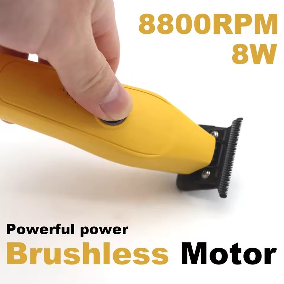 QDKVTNDJZ Hair Trimmer for Men DLC T-Blade 8800RPM Brushless Motor Cordless 2000mhA Professional Barber Machines with Charging Base Beauty and Personal Care QDKVTNDJZ