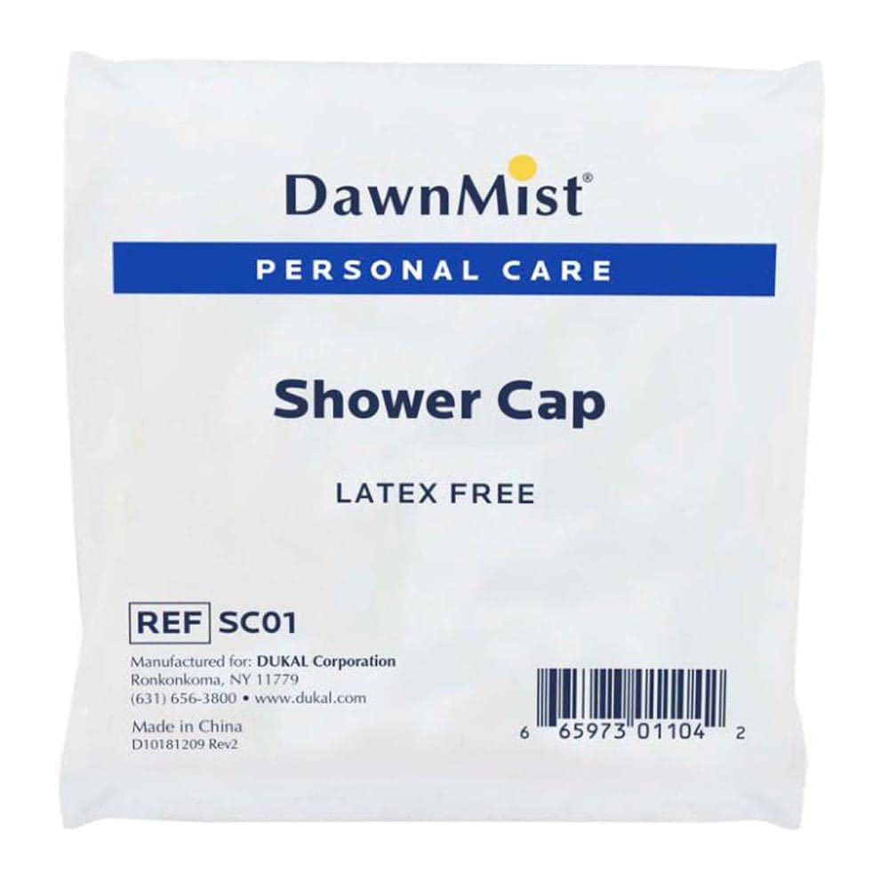 DawnMist Clear Shower Cap One Size Disposable SC01 200 per Box Beauty and Personal Care Dukal