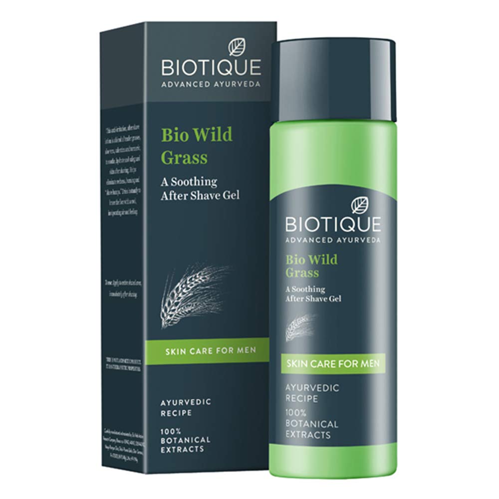 Biotique Bio Wild Grass A Soothing After Shave Gel for Men, 120ml i Eliminates Shave Bumps I 100% Natural & Organic Beauty & Personal Care Biotique
