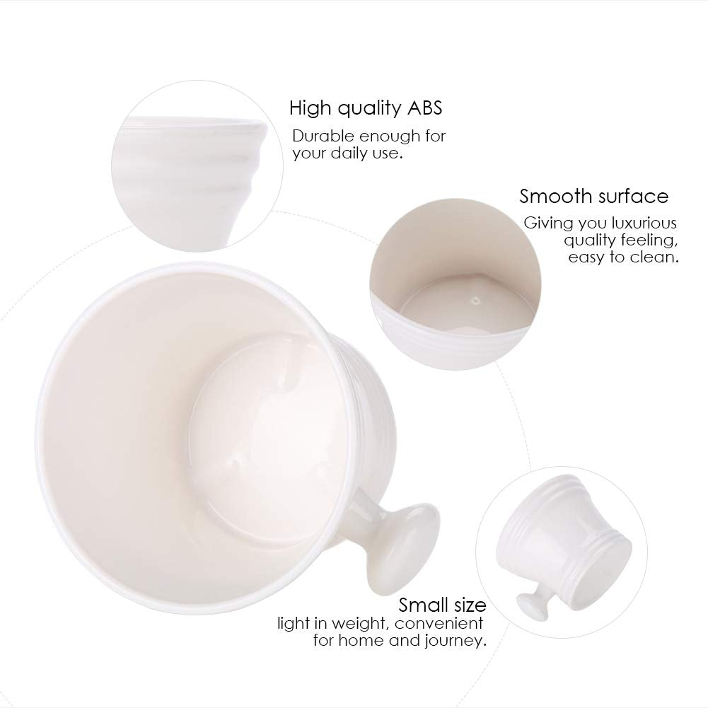 Brrnoo Shaving Bowl, Shaving Soap Bowl For Men Heat Insulation Smooth Shaving Bowl, Mug with Knob Handle, ABS Shaving Soap Bowl Foam Shaving Soap Beauty and Personal Care Brrnoo