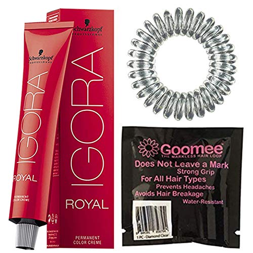 Igora Royal 4-68 Medium Brown Chocolate Red Permanent Hair Color and Goomee Hair Loop Single Diamond Clear (Bundle 2 items) Beauty & Personal Care Goomee