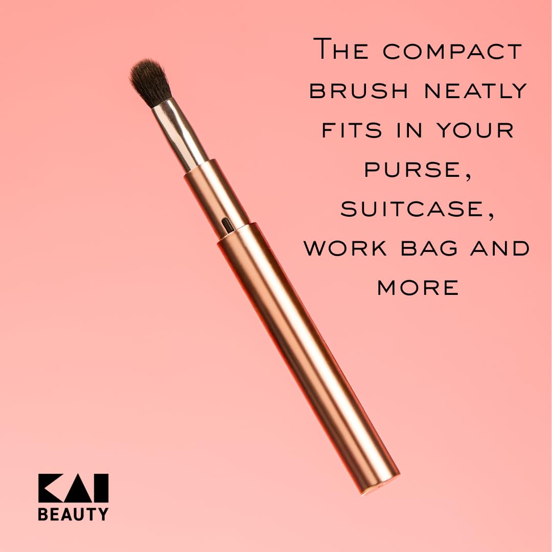 Kai Mini Maru On-the-Go Compact Eyeshadow Blending Brush, Soft Bristle Blending Brush for Effortless Shadow Diffusion, Travel Makeup Brush Beauty & Personal Care Kai Beauty