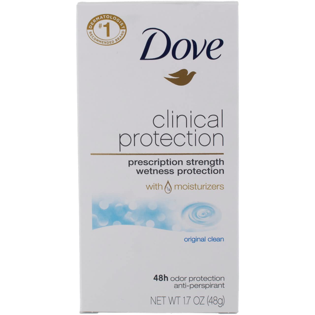 Dove Deodorant for Women, Clinical Protection Antiperspirant, Original Clean 6-Pack - Prescription Strength Wetness Protection with ¼ Moisturizers Beauty and Personal Care Dove