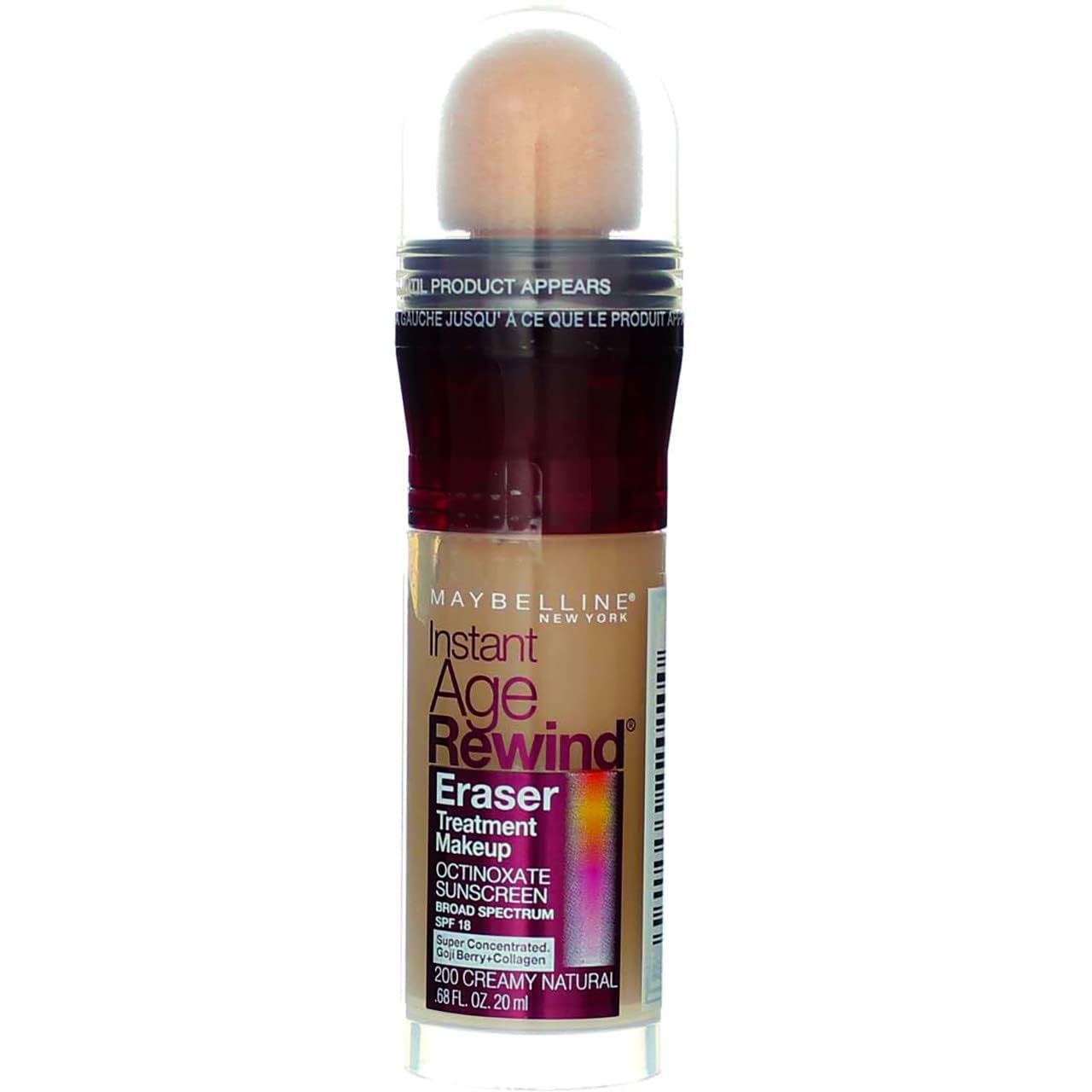 Maybelline Instant Age Rewind Eraser Treatment Makeup, Creamy Natural 200, SPF 18, 0.68 fl oz (Pack of 1) Beauty & Personal Care MAYBELLINE
