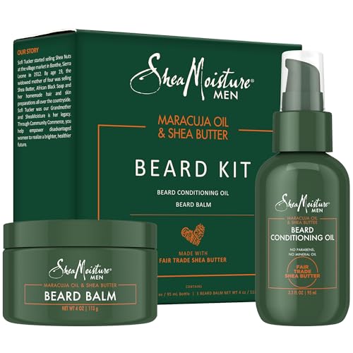 Shea Moisture Beard Care Gift Set - Natural Beard Oil & Beard Balm Scented with Essential Oils, Gift for Men (2 Piece Set) Beauty and Personal Care Shea Moisture
