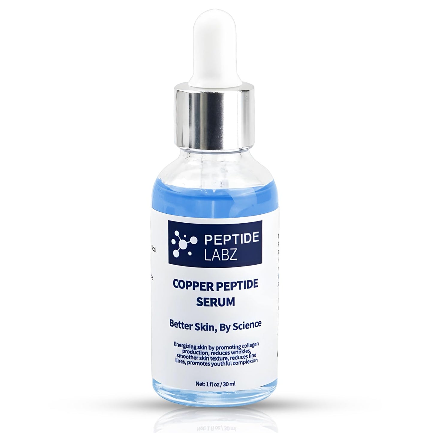 Copper Peptide Serum for Face - Anti Wrinkle - Hyaluronic Acid - Raw Aloe - Increase Collagen - 1oz/30ml - Anti Aging for Skin Beauty & Personal Care PeptideLabz