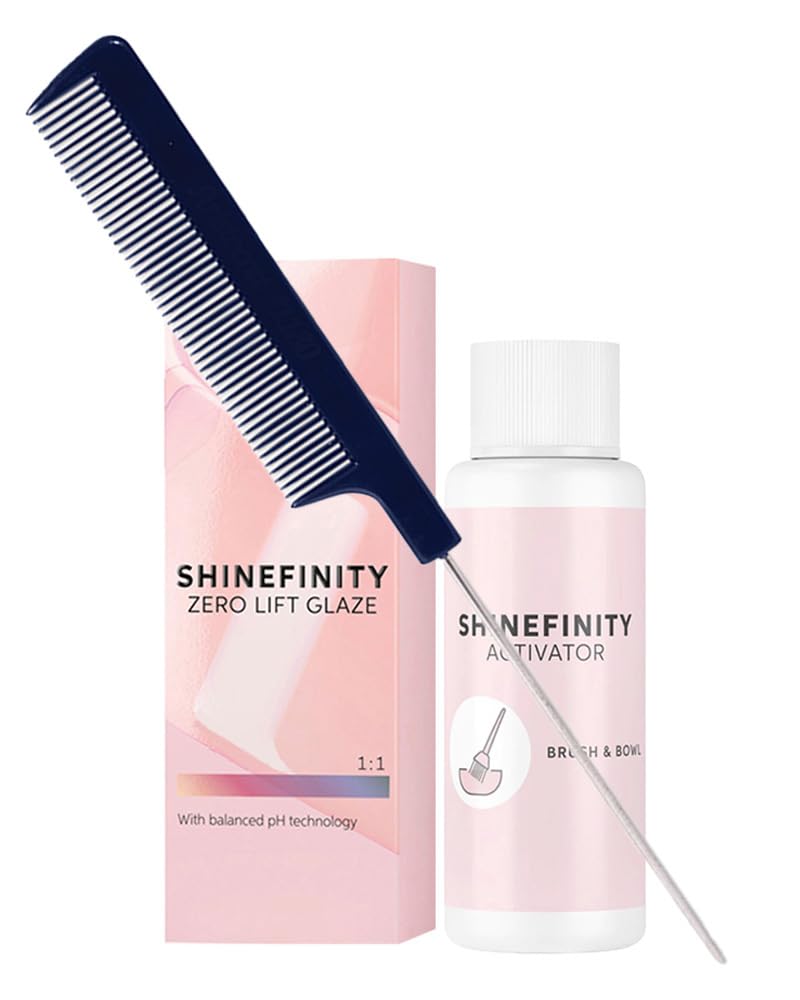 Shinefinity Zero Lift Glaze 00/89 Blue Demi-Permanent Hair Color 2oz + Shinefinity Activator 2oz + M Hair Designs Tail Comb (Bundle) Beauty & Personal Care M Hair Designs