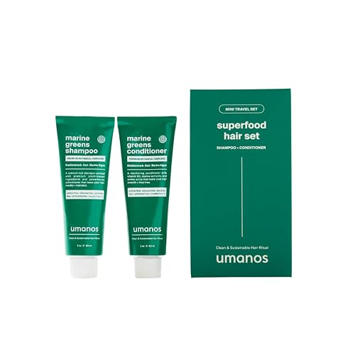 umanos Mini Travel Hair Care Set - Non-Toxic, Sulfate-Free Shampoo & Conditioner | Clean, Eco-Friendly, Vegan, Biodegradable, 100% Natural Fragrance | Beauty & Personal Care umanos
