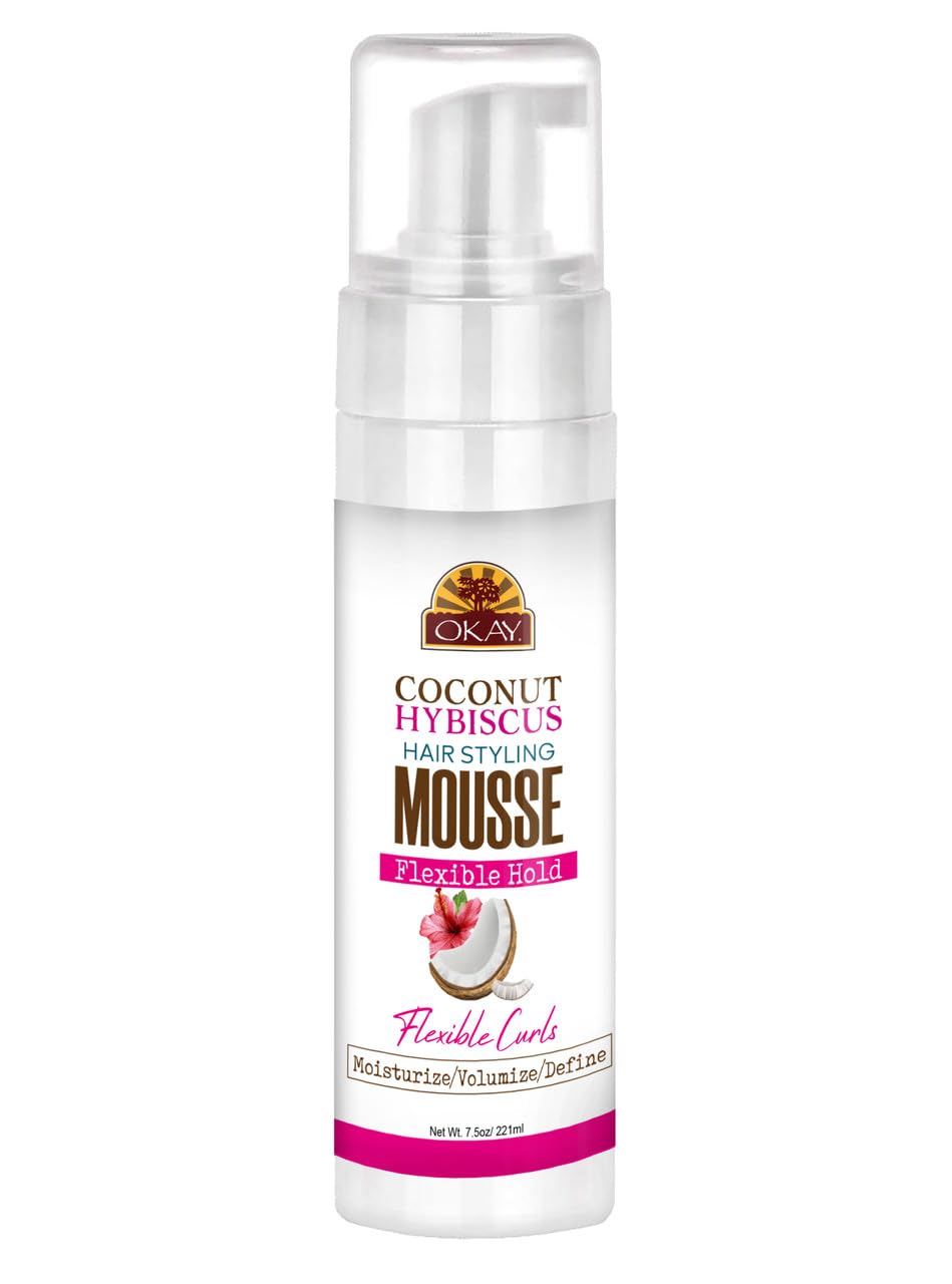 OKAY Coconut Hibiscus Hair Styling Mousse - 8 oz / 222 ml Beauty & Personal Care OKAY