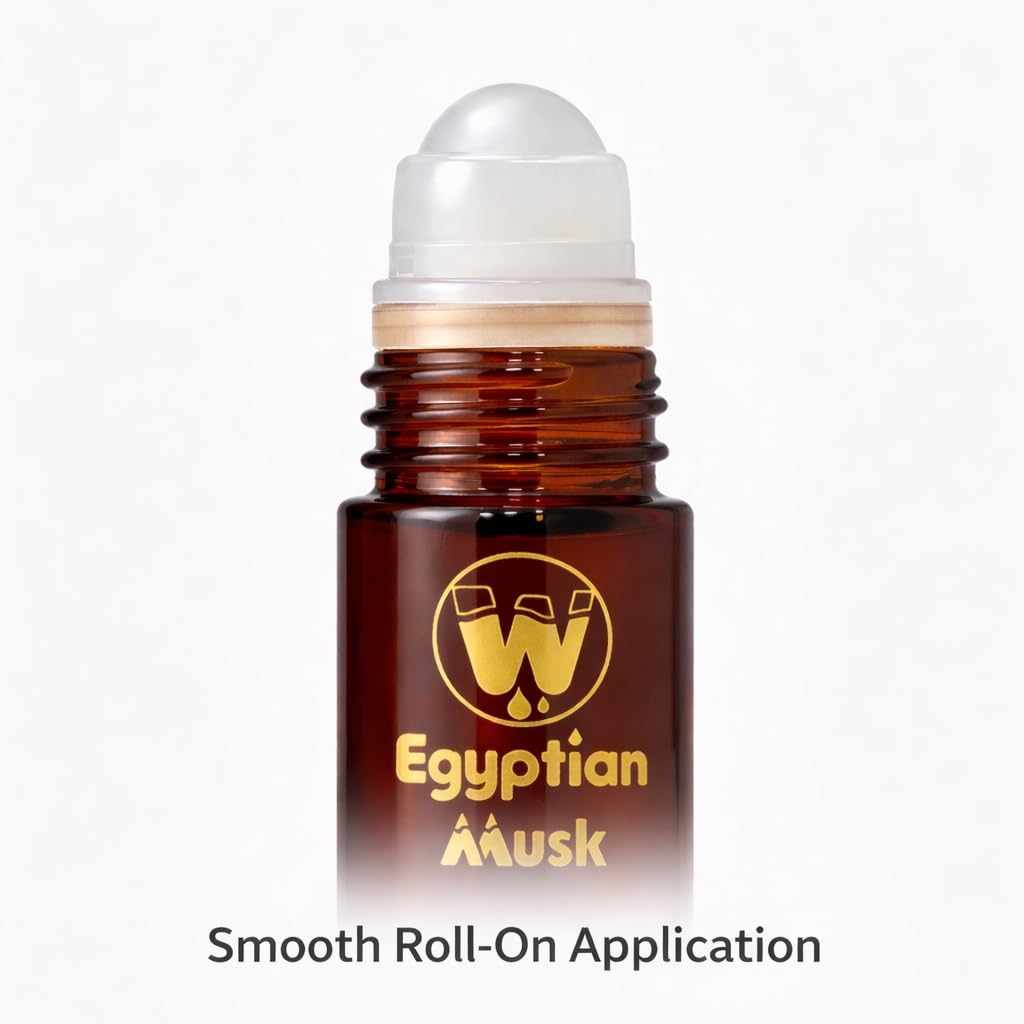 WagsMarket Egyptian Musk Oil, Choose from Roll On to 0.33oz - 4oz Glass Bottle, (1oz Roll On) Beauty & Personal Care WagsMarket