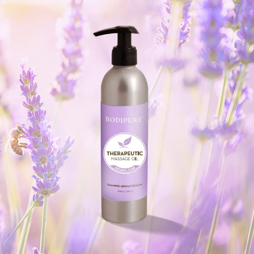 BODIPURE Lavender Aromatherapy Massage Oil for Body - Perfect for Professional Massage Therapy - Rich in Vitamins and Minerals - Skin Hydrating Beauty & Personal Care Bodipure