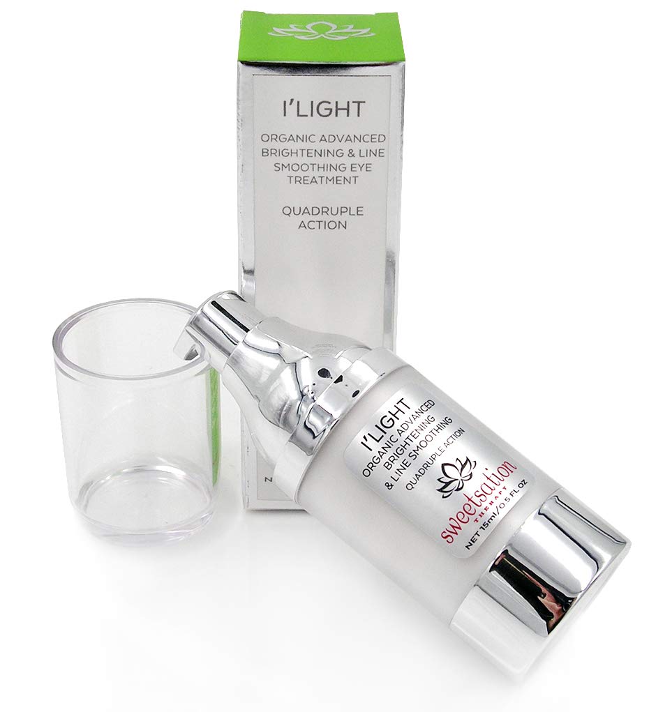 Sweetsation Therapy/YUNASENCE ILIGHT Organic Advanced Illuminating & Line Smoothing Eye Treatment, 0.5oz. For Dark Circles, Puffiness, Fine Lines. Beauty & Personal Care Sweetsation Therapy