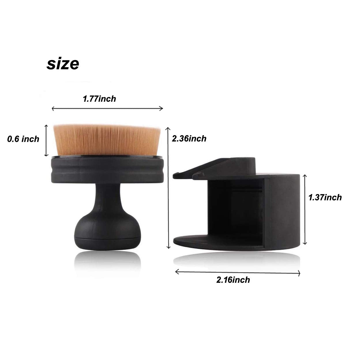 Flat round shaped Foundation Makeup Brush, Kabuki Liquid Foundation Brush Portable Cosmetic Brush Large Full Coverage Face Body Makeup Brush Beauty & Personal Care Sohynca
