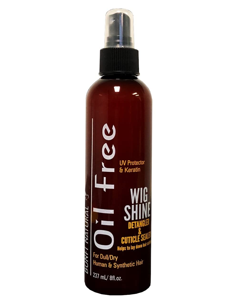 leebeauty.com Bonfi Natural Oil Free Wig Shine Detangler and Cuticle Sealer helps to lay down hair Cuticles UV Protector and Keratin For Dull/Dry