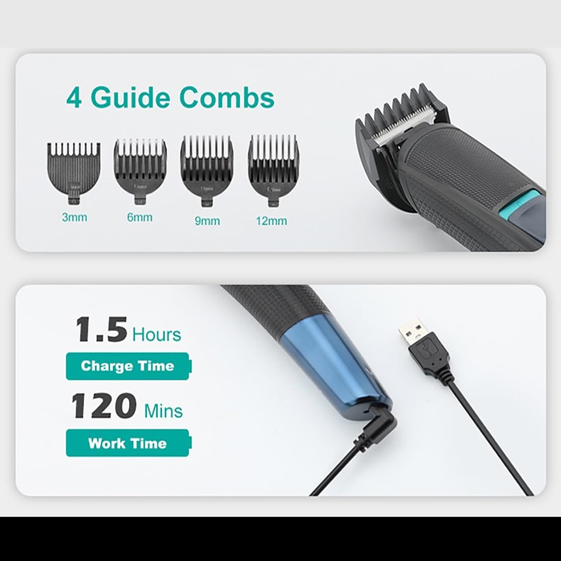 QDKVTNDJZ Hair Clippers for Men, All in One Rechargeable Beard Trimmer for Grooming Kit Electric Shaver Body Edge Nose Ear Eyebrow Beauty and Personal Care QDKVTNDJZ