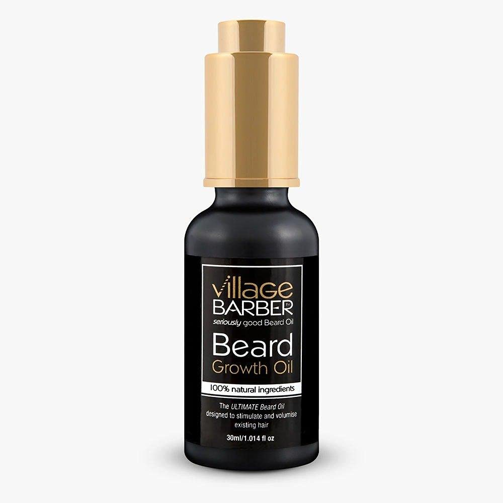 Village Barber Beard Growth Oil - 30 ml / 1.014 fl oz - 100% Natural Ingredients - Stimulates Hair Follicles - Promotes Growth Beauty and Personal Care Village Barber