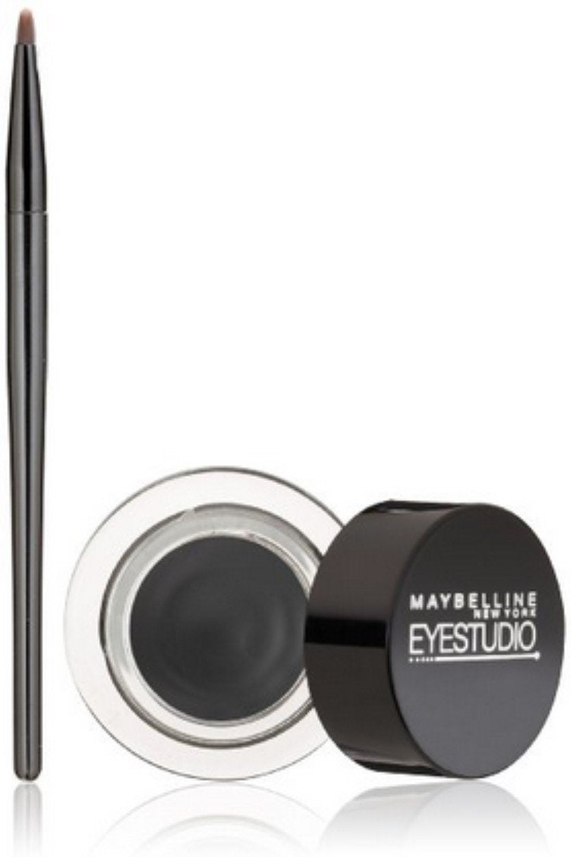 Maybelline New York Eye Studio Lasting Drama Gel Eyeliner, Blackest Black [950], 0.106 oz (Pack of 6)
