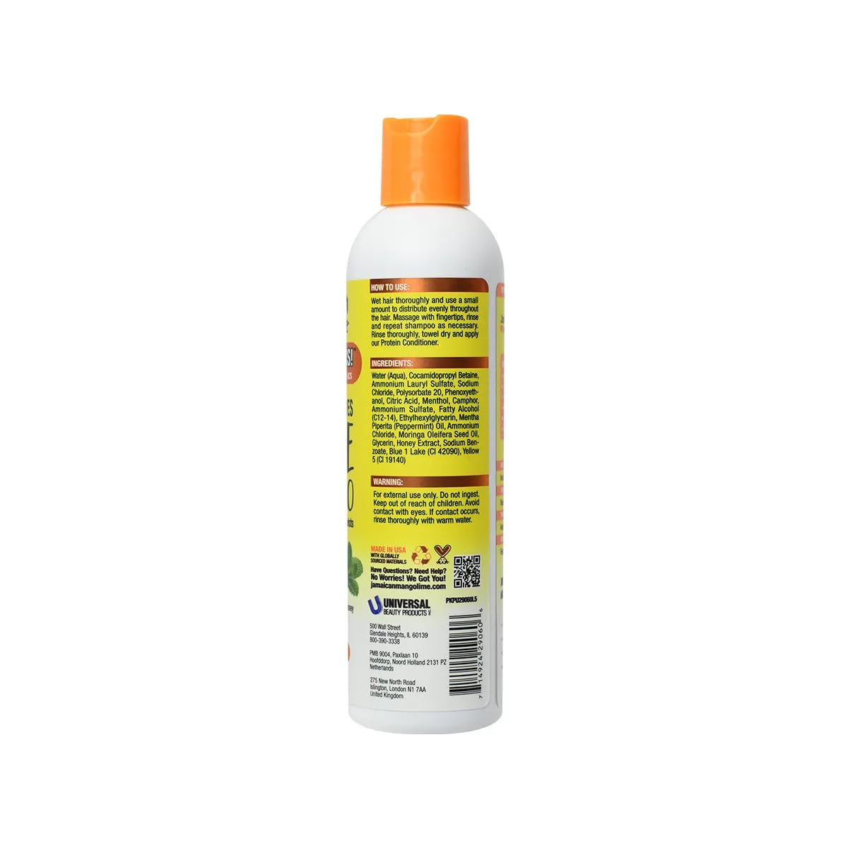 Jamaican Mango & Lime Love Your Locs Tingle Shampoo - Gentle yet Deep Cleansing & Scalp Tingling Shampoo for Textured Hair Hydrates & Removes Buildup