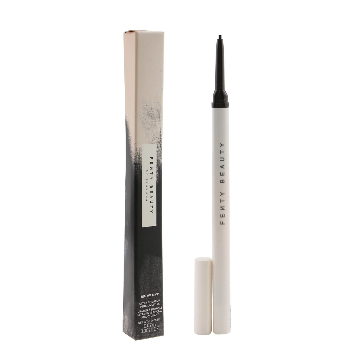 Brow MVP Ultra Fine Brow Pencil and Styler - Soft Black by Fenty Beauty for Women - 0.002 oz Eyebrow Pencil