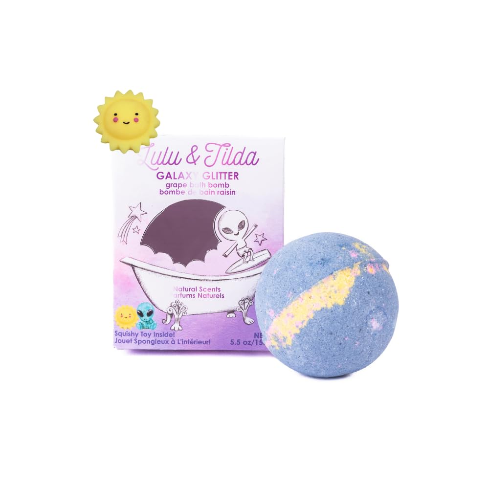 Great Pretenders Boxed Bath Bomb for Kids, 5.5 oz with Surprise squishie Inside (Galaxy Glitter - Grape) Beauty and Personal Care Great Pretenders