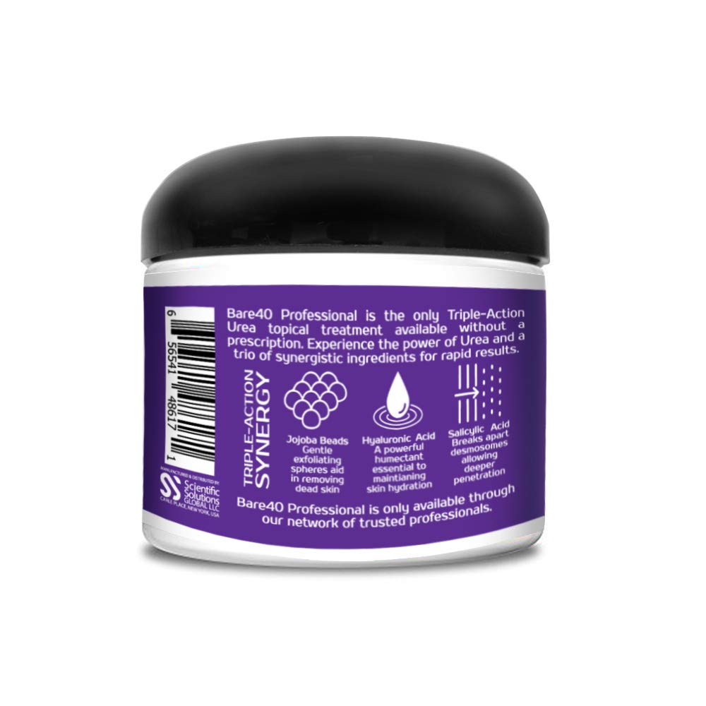 BARE 40 PRO 40% Urea Gel with 2% Salicylic Acid, Hyaluronic Acid, Tea Tree Oil & Aloe Vera - Exfoliating & Hydrating Foot and Body Gel for Dry, Rough Beauty & Personal Care Scientific Solutions Global