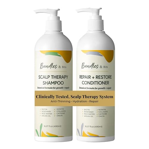 Rosemary & Biotin Shampoo and Conditioner Set for Hair Growth & Thinning Hair | Scalp Therapy System for Women | Sulfate Free, with Rice Water Beauty & Personal Care Bundles & Bits