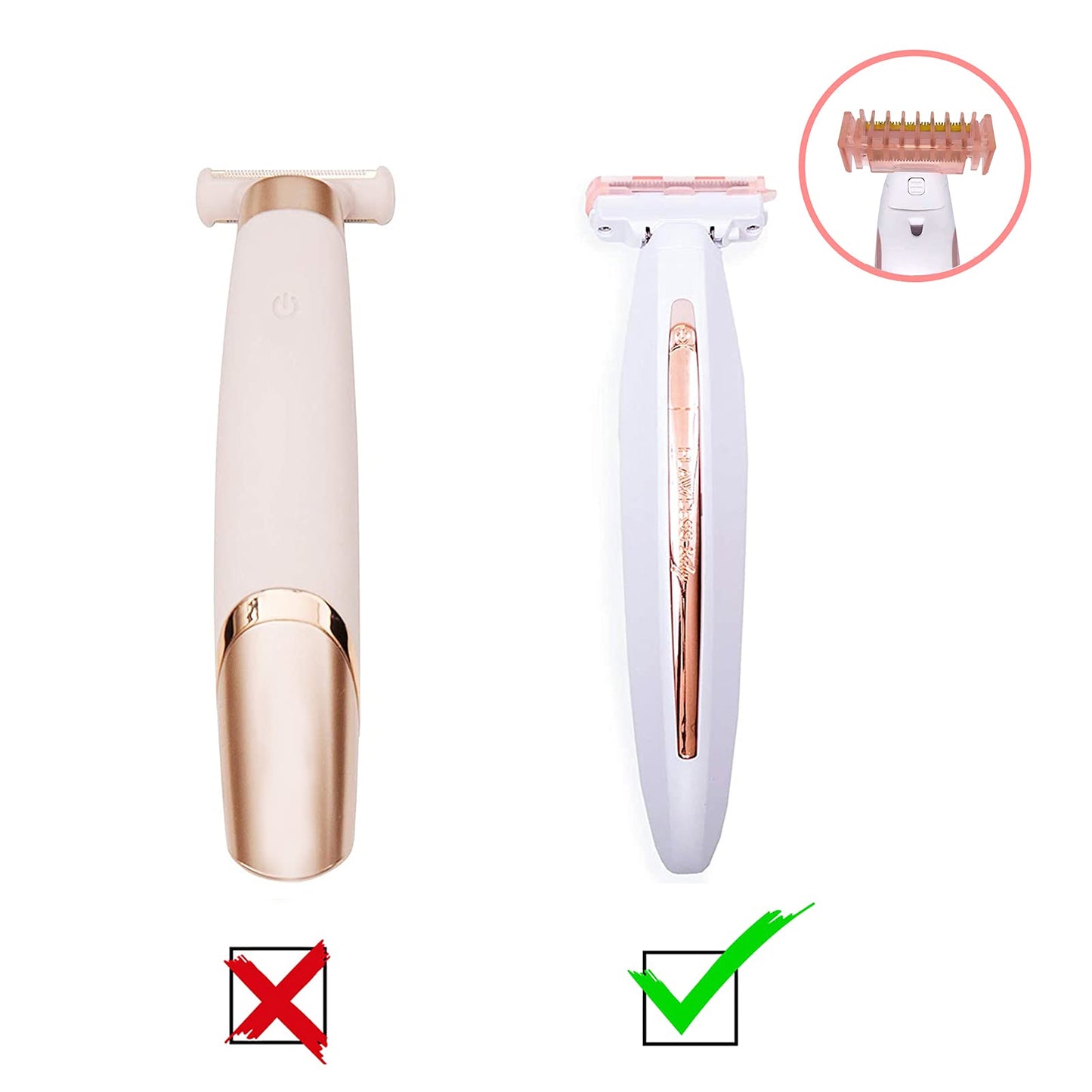 Shaver Trimmer Comb for Finishing Touch Flawless Body Rechargeable Ladies Shaver Trimmer Replacement Comb (1mm,3mm Comb+Sensitive Areas Comb+Brush) Beauty and Personal Care INVODA