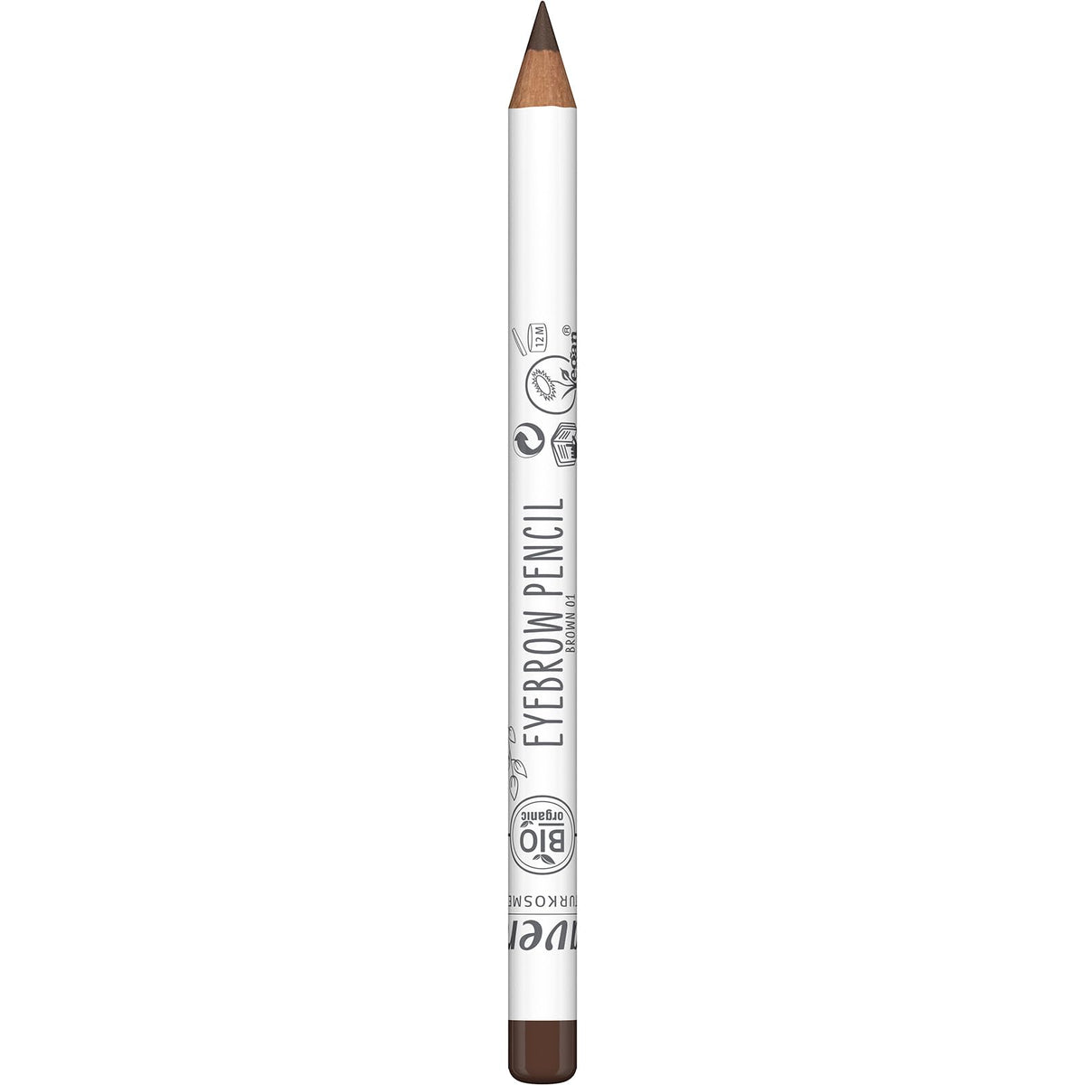 lavera Eyebrow Pencil -Brown 01 - natural cosmetics - For defined eyebrows - Free from silicones - free from mineral oil - Vegan - jojoba oil & shea