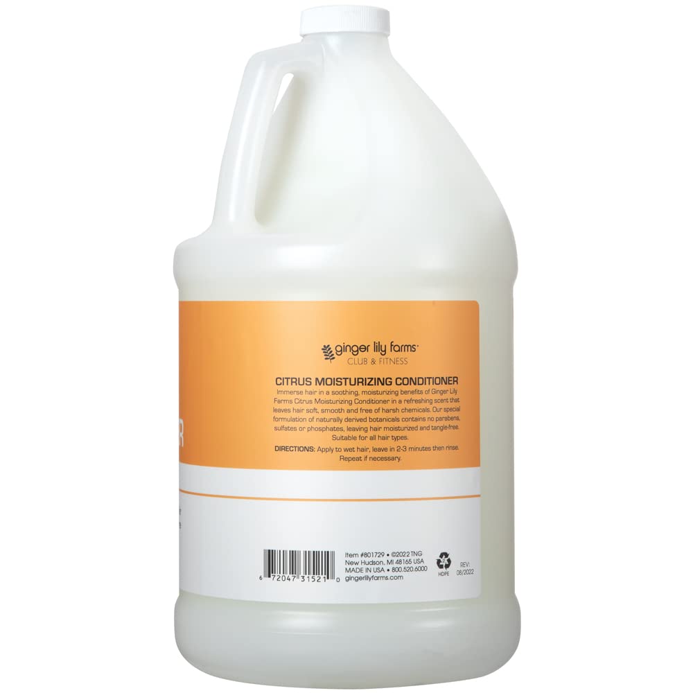 Ginger Lily Farms Club & Fitness Moisturizing Conditioner for Dry Hair, 100% Vegan & Cruelty-Free, Citrus Scent, 1 Gallon (128 fl oz) Refill Beauty & Personal Care Ginger Lily Farms