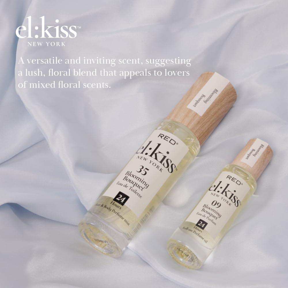 EL:KISS Roll On Perfume, Blooming Bouquet Inspired by Miss D. Eau de Parfum 12mL (.40 Fl Oz), Hydrating & Long-Lasting, Alcohol-Free & Mineral Beauty & Personal Care EL:KISS