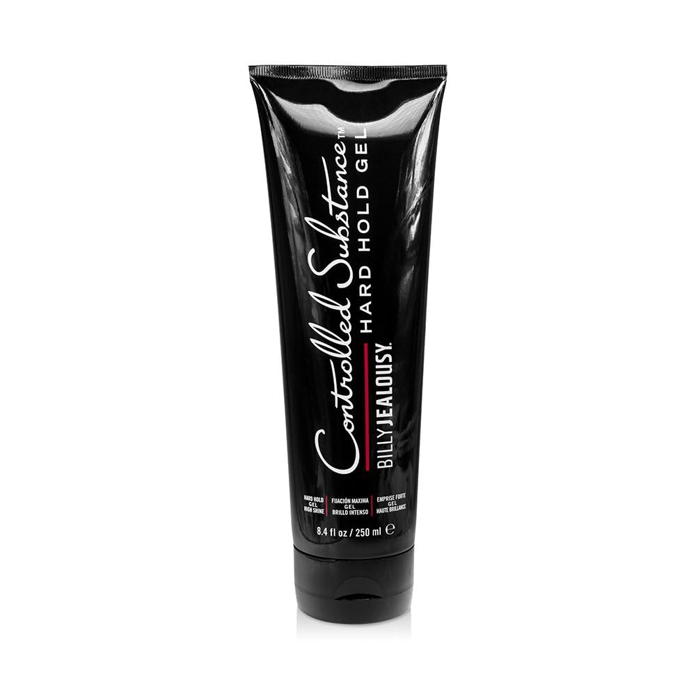 Billy Jealousy Controlled Substance Hard Hold Mens Styling Gel, Professional Hair Cream with Sunflower and Sage Extracts, Water-Based & Alcohol Free Beauty & Personal Care Billy Jealousy
