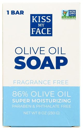 Kiss My Face Moisturizing Bar Soap for All Skin Types - Pure Olive Oil - 8 oz Beauty & Personal Care Kiss My Face