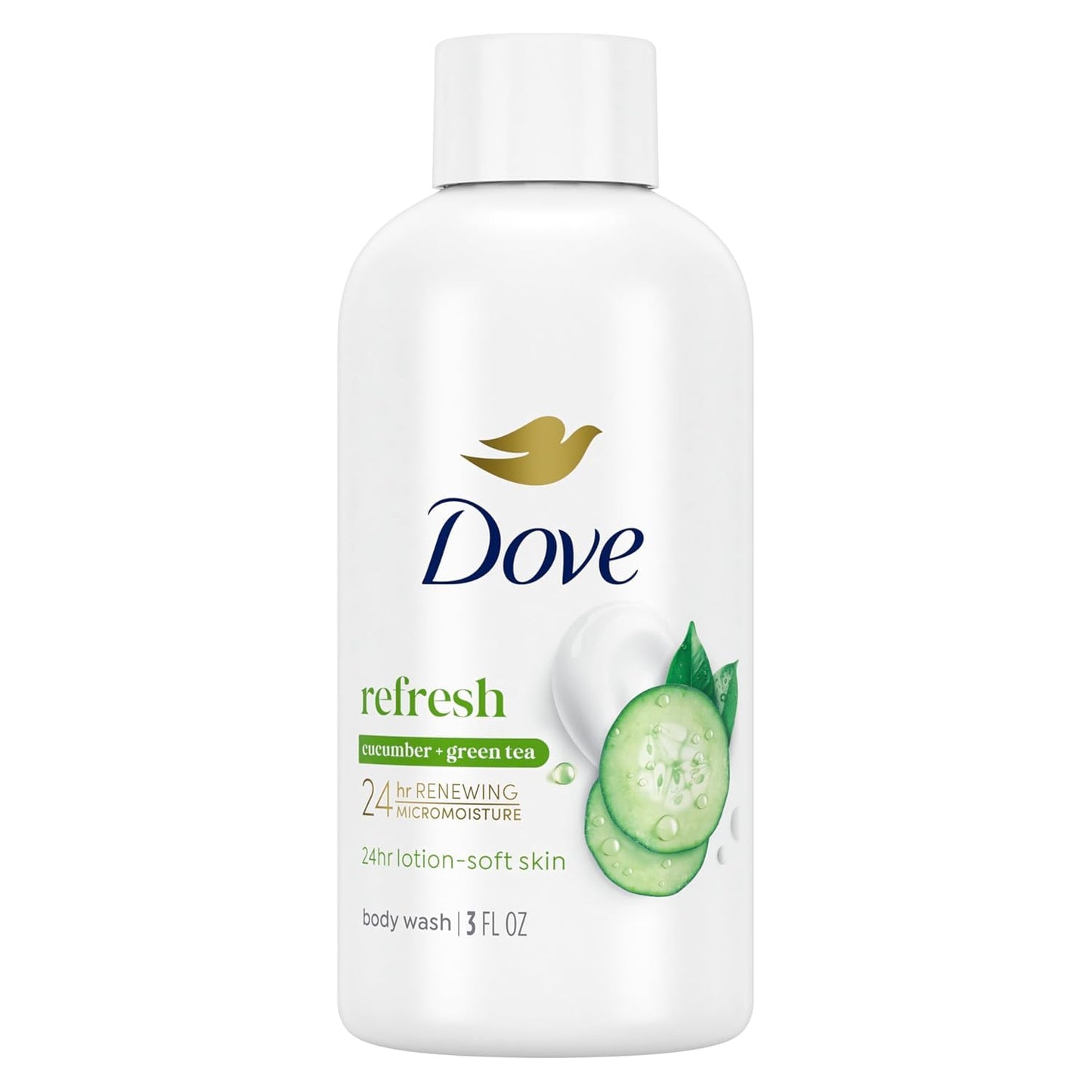 Dove Travel Body Wash, Refresh, Cucumber & Green Tea, Moisturizing for Lotion-Soft Skin, 3 Oz Beauty & Personal Care Dove
