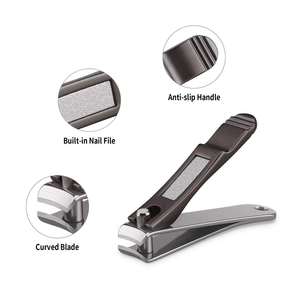 ILLILOTS Nail Clippers Set with Build-in Nail File, Durable Sharp Zinc Alloy Fingernail Clipper and Toenail Clipper with Tin Case, Matte Gray Beauty & Personal Care ILLILOTS