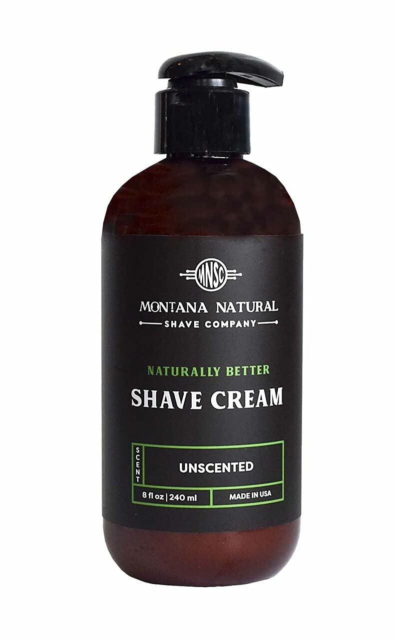 MNSC Unscented Naturally Better Pump Shave Cream - Smooth, Hypoallergenic, All-Natural, & Handcrafted in USA Beauty & Personal Care Montana Natural Shave Company