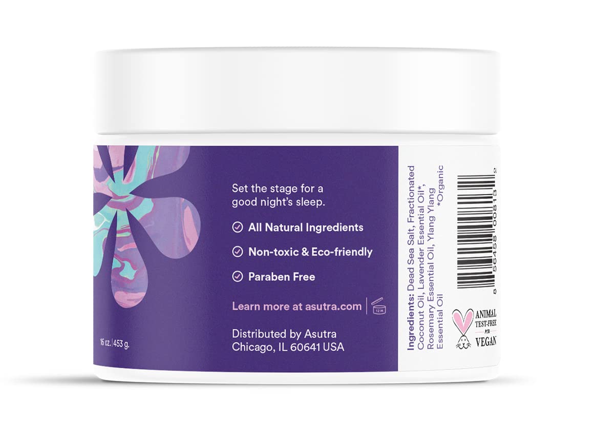 ASUTRA Dead Sea Bath Salts (Bedtime Soak), 16 oz - Soak in Rich & Vital Healing Minerals - Prepare for Sweet Dreams with Lavendar, Rosemary, & Ylang Beauty and Personal Care ASUTRA