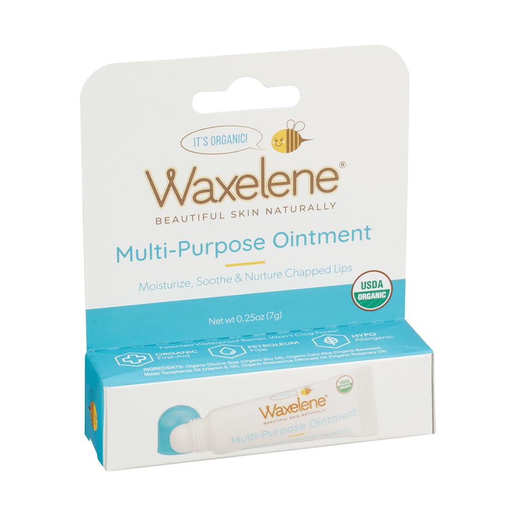 Waxelene Original Organic Multipurpose Ointment Lip Tube Pack of 5, Best Lip Balm Ever Baby Eczema Chapped Dry Sensitive Skin Body Hand Face Beauty & Personal Care Waxelene