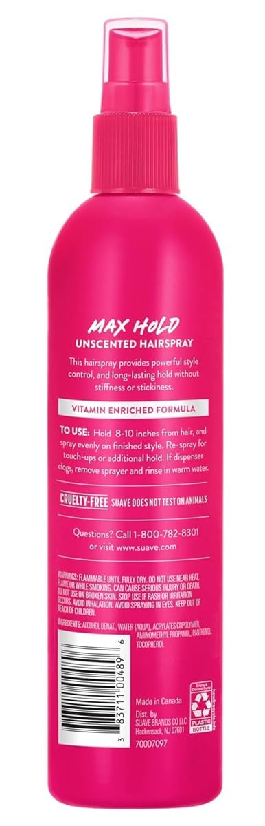 Suave Hairspray Max Hold 11 Ounce Unscented Pump (Pack of 2) Beauty & Personal Care Suave
