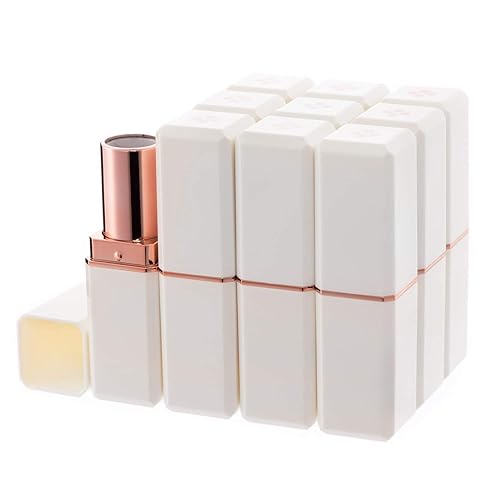 Allwon 10Pcs White Empty Lipstick Tubes DIY Lip Balm Container (Square Tube) Beauty & Personal Care Allwon
