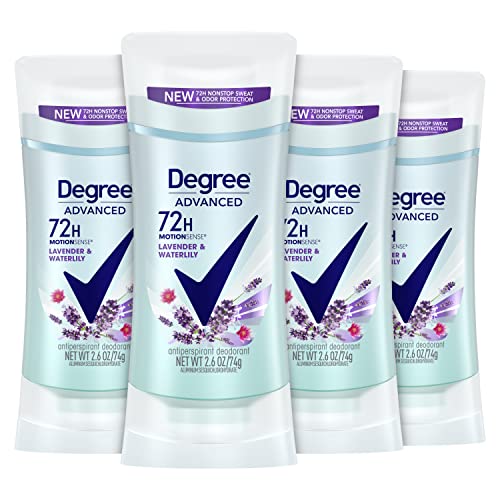 Degree Antiperspirant Deodorant 72-Hour Sweat and Odor Protection Lavender and Waterlily Antiperspirant for Women with MotionSense Technology 2.6 oz 4 Beauty and Personal Care Degree