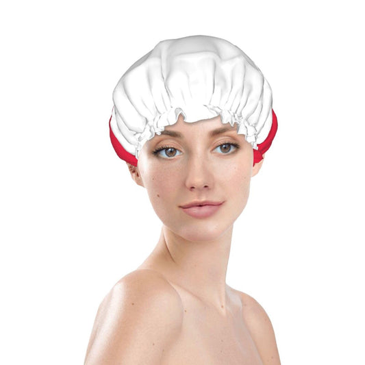 Poland Flag Prints Shower Cap Double Layer Lined Waterproof Bathing Shower Hat Beauty and Personal Care Hayyett