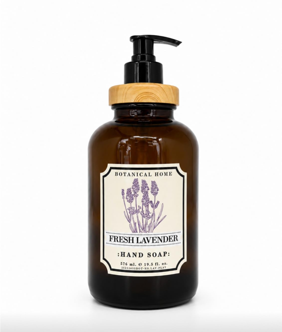 Home and Body Company Botanical + Herbal Hand Soap 22FL/605ml Infused with Essential Oils, Made in a Amber GLASS BOTTLE (FRENCH LAVENDER) Beauty & Personal Care Home & Body Company
