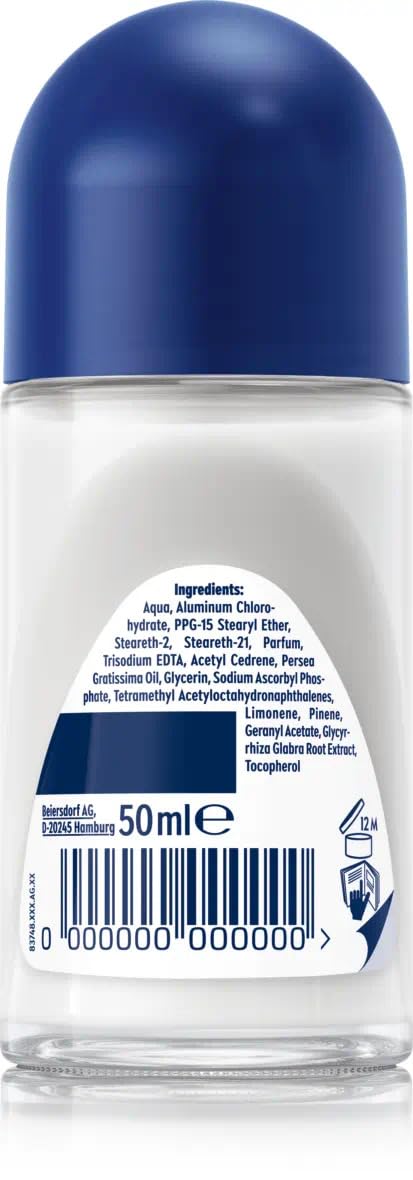 NIVEA Men Brightening Roll-On Deodorant 50ml - 72H Sweat & Odor Protection - Vitamin C & Licorice Extract - Alcohol-Free - Skin Brightening Underarm Beauty and Personal Care NIVEA