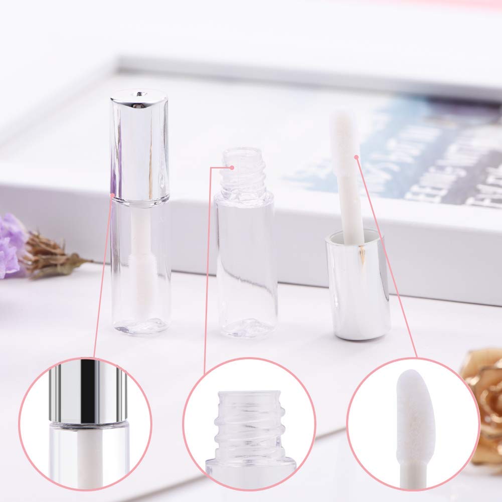 Yosoo 45Pcs Reusable Lipstick Bottle, 1.2ML Empty Lip Gloss Tubes Clear Mini Handmade Containers for Lip Balm DIY Cosmetic Storage Travel Use Beauty & Personal Care Yosoo