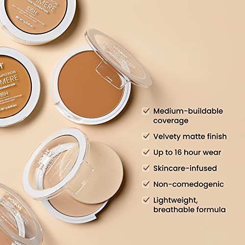 JOAH Perfect Complexion Cashmere Powder Foundation, Medium Face Coverage, Matte Finish, Korean Makeup, Compact Design For Oily & All Skin Types, 16 Beauty & Personal Care JOAH