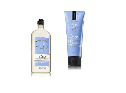 Bath & Body Works - Aromatherapy -Sleep - Lavender Vanilla - Bundle - Body Wash & Foam Bath 10oz. & Body Cream 8 oz Beauty & Personal Care Bath & Body Works