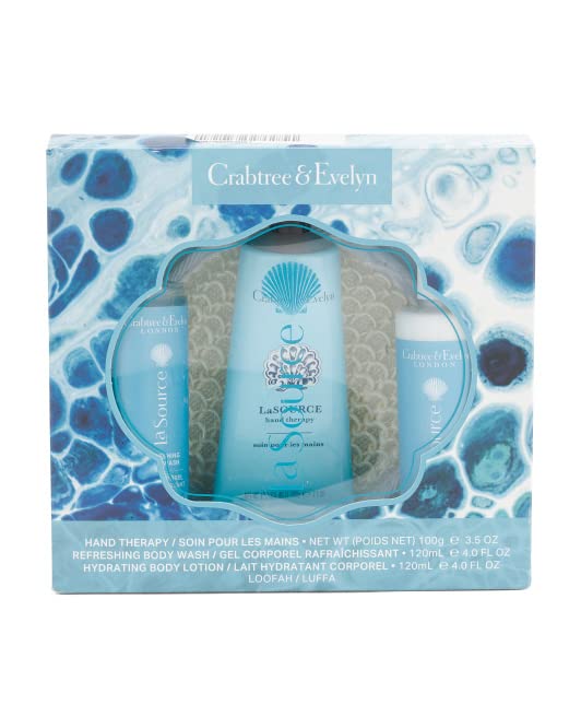 Crabtree and Evelyn La Source Set; Includes Hand Therapy, Body Lotion, Body Wash and Loofah Beauty & Personal Care Crabtree & Evelyn