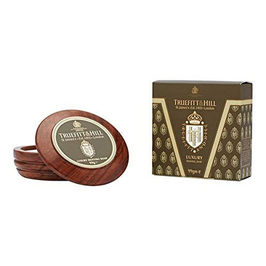 Truefitt & Hill Luxury Shaving Soap in Acacia Wood Bowl - Traditional - Hydrating, Rich Lather for a Closer, Smoother Shave, Gentle on Sensitive Skin Beauty and Personal Care Truefitt & Hill