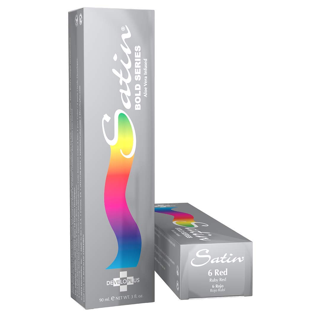 Satin | Bold Ruby Red | Complete Hair Dye | Permanent and Semi-Permanent | Long Lasting | Vegan and Cruelty-Free Beauty & Personal Care Developlus